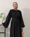 Seyyar Kuşaklı Siyah Elbise