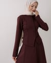 Sıra Düğme Ceketli Bordo Takım