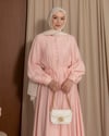 Sıra Düğmeli Pembe Elbise