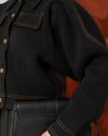 Siyah Triko Bomber Ceket