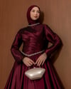 Taş İşlemeli Bordo Abiye