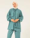 Taş İşlemeli Gömlek Pantolon Mint Yeşili Takım