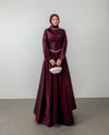 Taş İşlemeli Mürdüm Abiye
