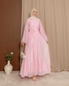 Taş İşlemeli Pembe Elbise