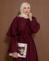 Taş Süslemeli Bordo Elbise