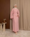 Taş Süslemeli Pembe Elbise