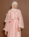 Taş Süslemeli Pembe Elbise
