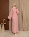 Taş Süslemeli Pembe Elbise