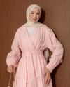 V Yaka Pembe Gofre Elbise