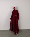 Vraca Dantel Kumaş Bordo Elbise