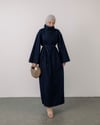 Yaka Detaylı Lacivert Denim Elbise