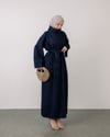 Yaka Detaylı Lacivert Denim Elbise