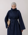 Yaka Detaylı Lacivert Denim Elbise