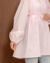 Yakası Bağcık Detaylı Pembe Tunik