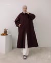 Yırtmaçlı Bordo Trençkot