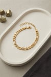 316L Çelik Gold Renk Figaro Zincir Model Erkek Bileklik