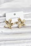 316L Çelik Gold Renk Lotus Çiçeği Model Kadın Küpe