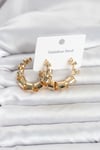 316L Çelik Gold Renk Spiral Halka Kadın Küpe