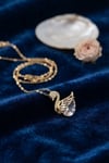 316L Çelik Zincir Gold Renk Kuğu Model Kadın Kolye