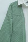 Ajurlu Dalga Desenli Triko Hırka  -Mint-Hırka-109-9796-R24