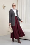 Ajurlu  Desenli Baharlık Hırka   -Füme-Hırka-109-9869-R18