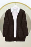 Ajurlu  Desenli Baharlık Hırka  -K. Kahve-Hırka-109-9869-R54