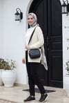 Ajurlu İnce Triko Hırka -Krem