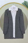 Ajurlu Mevsimlik Triko Hırka   -Füme-Hırka-109-9824-R18