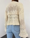 سترة تريكو بأكمام طويلة من Openwork Pompom - إكرو-Kazak-351-3115-R07