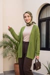 Ajurlu Salaş Triko Hırka  -Acık Yeşil