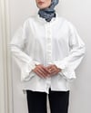 Arkası Uzun Kolu Ve Önü Fırfırlı Gömlek -Beyaz-Gömlek-307-0057-R02