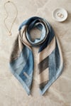 Asimetrik Desenli Rayon Eşarp -Turkuaz