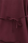 Asimetrik Kesim Beli Bağcıklı Oversize Modal Tunik -Bordo-Tunik-120-1656-R04