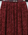 Astarlı Kemerli Kabartma Desenli Organze Etek -Bordo-Etek-429-0023-R04