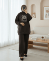 Takım-Ayıcık Baskılı Şardonlu 3 İplik Sweat Takım  -K. Kahve-349-5285-R54