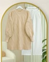 Baklava Desenli Yumoş Triko Tunik -Açık Vizon-Tunik-295-4516-R51