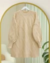 Baklava Desenli Yumoş Triko Tunik -Açık Vizon-Tunik-295-4516-R51