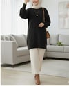 Baklava Desenli Yumoş Triko Tunik -Siyah-Tunik-295-4516-R01