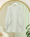 Baklava Desenli Yumoş Triko Tunik  -Taş-Kazak-295-4516-R43