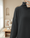 Balıkçı Yaka Yırtmaçlı Kaşkorse Tunik  -Antrasit-Tunik-253-13108-R64