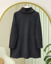 Balıkçı Yaka Yırtmaçlı Kaşkorse Tunik  -Antrasit-Tunik-253-13108-R64