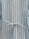 Balon Kol Belden Bağlamalı Astarlı Çizgili Tunik -Bebe Mavi-Tunik-223-3053-R32