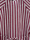 Balon Kol Belden Bağlamalı Astarlı Çizgili Tunik -Bordo-Tunik-223-3053-R04