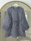 Balon Kol Belden Bağlamalı Astarlı Çizgili Tunik -Laci-Tunik-223-3053-R03