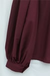 Balon Kol Düğmeli Kısa Poplin Gömlek -Bordo-Gömlek-432-24135-R04