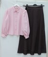 Balon Kol Düğmeli Kısa Poplin Gömlek -Pembe-Gömlek-432-24135-R20