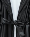Balon Kol Kemerli Deri Ceket -Siyah-Ceket-223-3065-R01