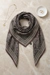 Barok Desen Coton Eşarp -Mürdüm