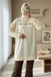 Baskılı Penye Sweat  -Krem-Sweat-153-0536-R28