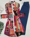 تونيك طويل مطبوع - برتقالي-Tunik-199-0662-R16